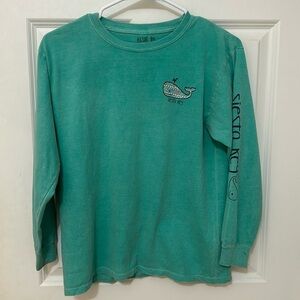Siesta Key Green Long Sleeve Shirt size, large crewneck whale shirt blue 84